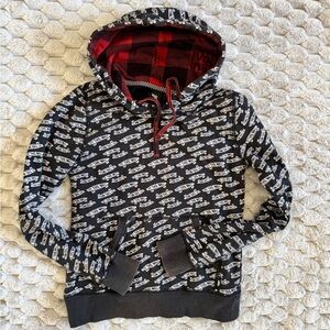 Vans W/Y Navy Blue and Gray Patterned Hoodie